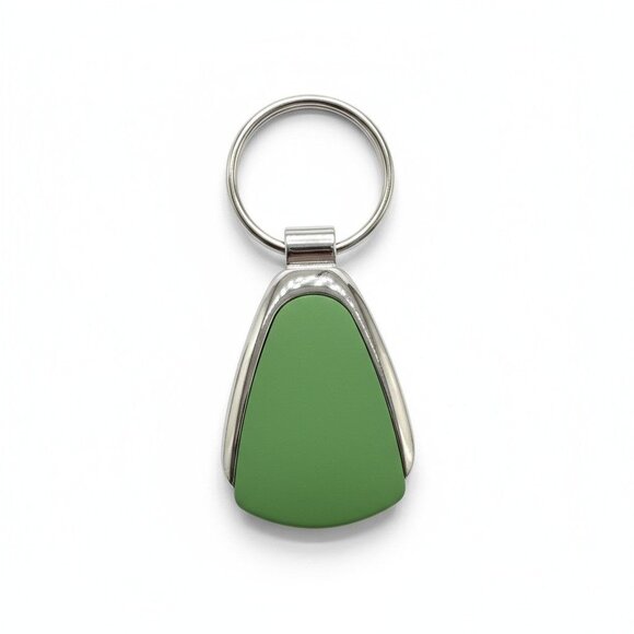 Sleek Metal Green Accent Keychain Accessory Professional Minimalist Design - Picture 1 of 4